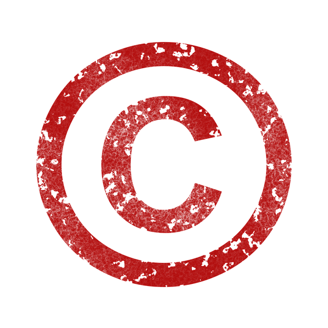 Diagram showing copyright symbol and code snippet