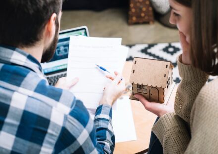 unmarried couple discussing legal documents